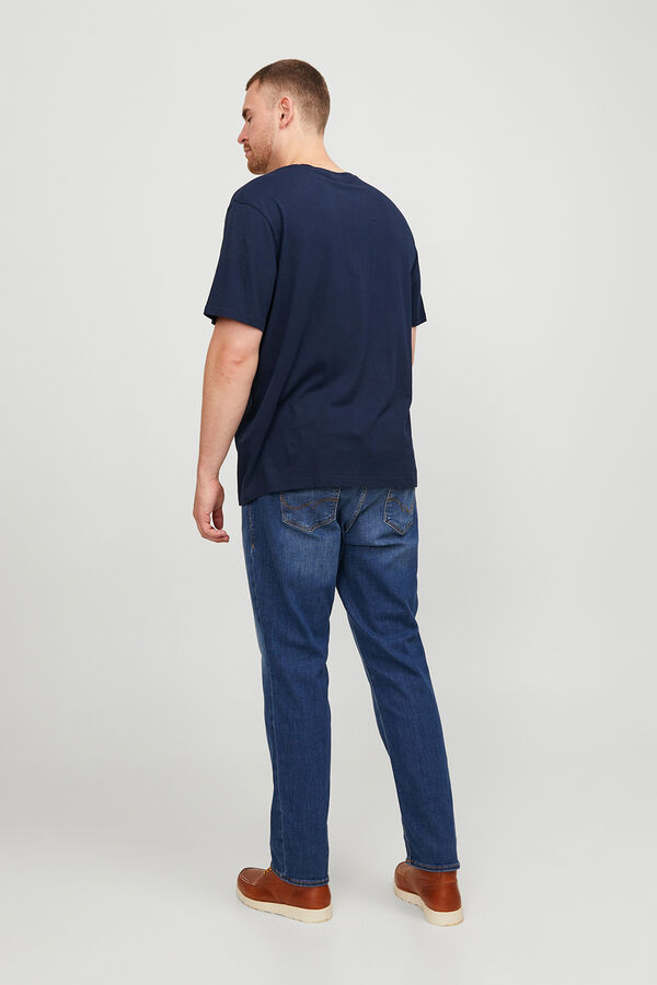 Jack & Jones PLUS T-shirt b&aacute;sica logo azul