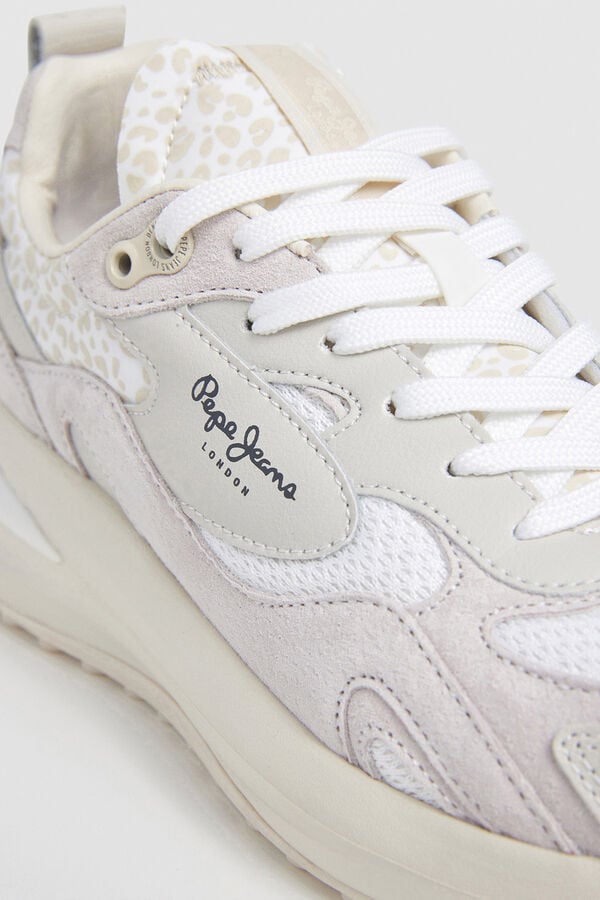 Pepe Jeans Tênis com detalhes de estampa animal bege