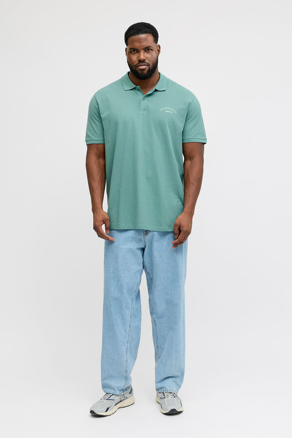 Jack & Jones PLUS Polo b&aacute;sico manga curta azul