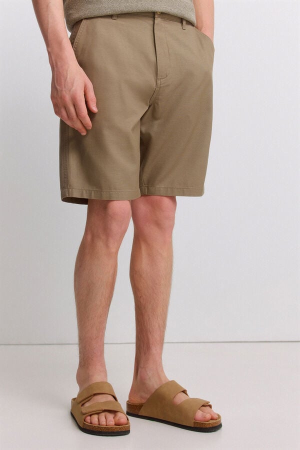 Springfield Bermuda t&eacute;cnica wide & relaxed fit Caqui escuro