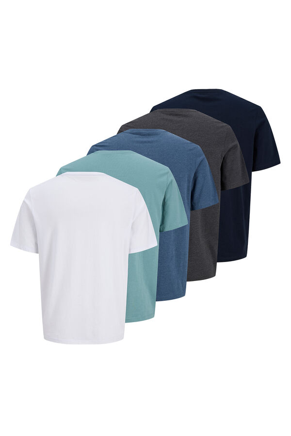 Jack & Jones Pack de 5 camisetas b&aacute;sicas turquesa