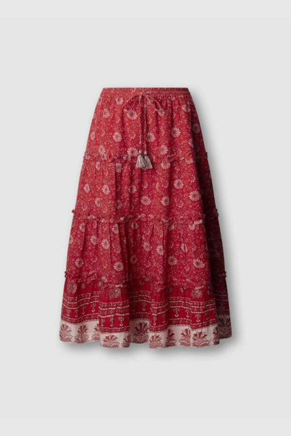 Pepe Jeans Saia comprida com el&aacute;sticos vermelho