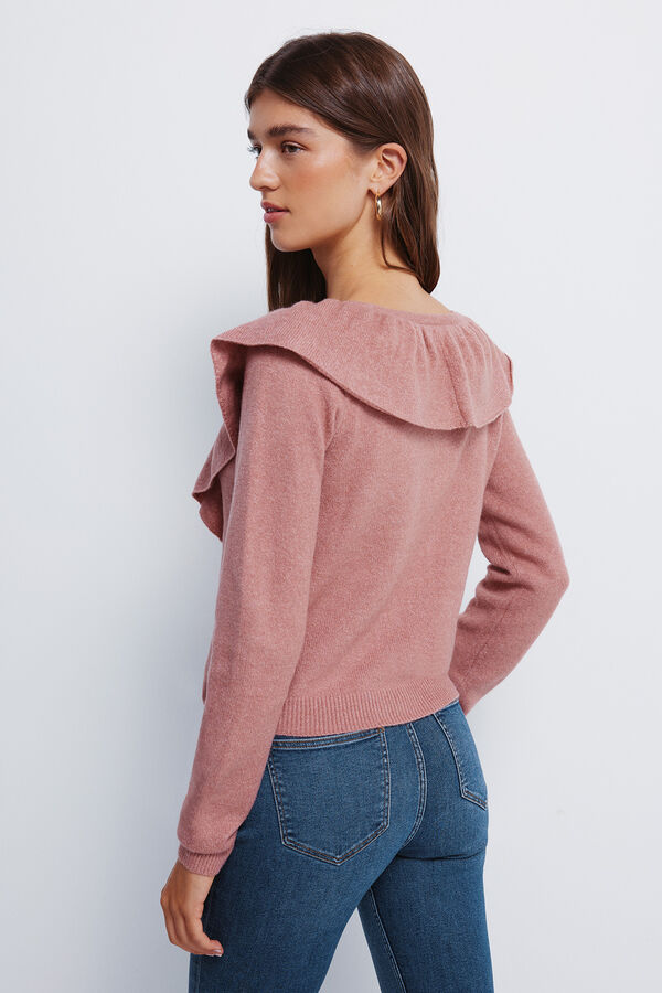 Springfield Cardigan com folho babado vermelho