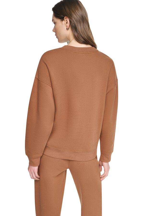 DKNY Sweatshirt gola redonda com logo animal print bege
