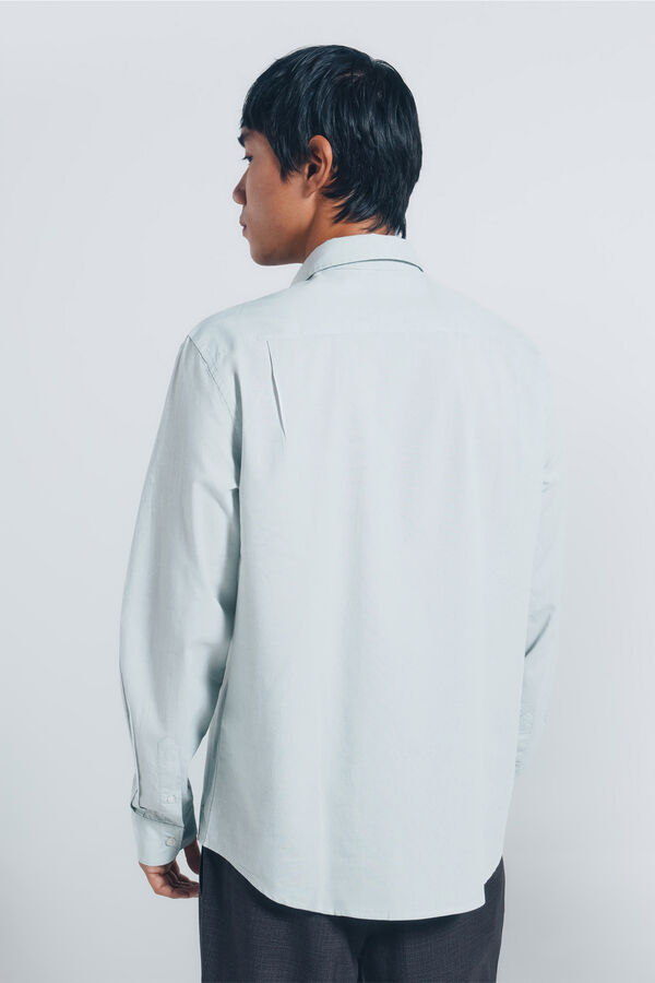 Springfield Camisa de algodão com debrum bege