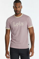 Lois T-shirt de manga curta com logo rosa