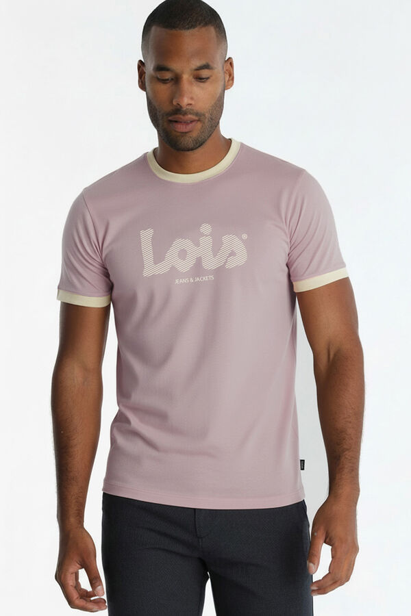 Lois T-shirt de manga curta com logo rosa