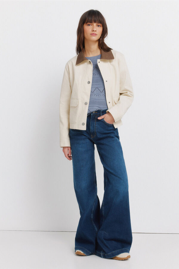 Springfield Camisola de malha pointelle azul