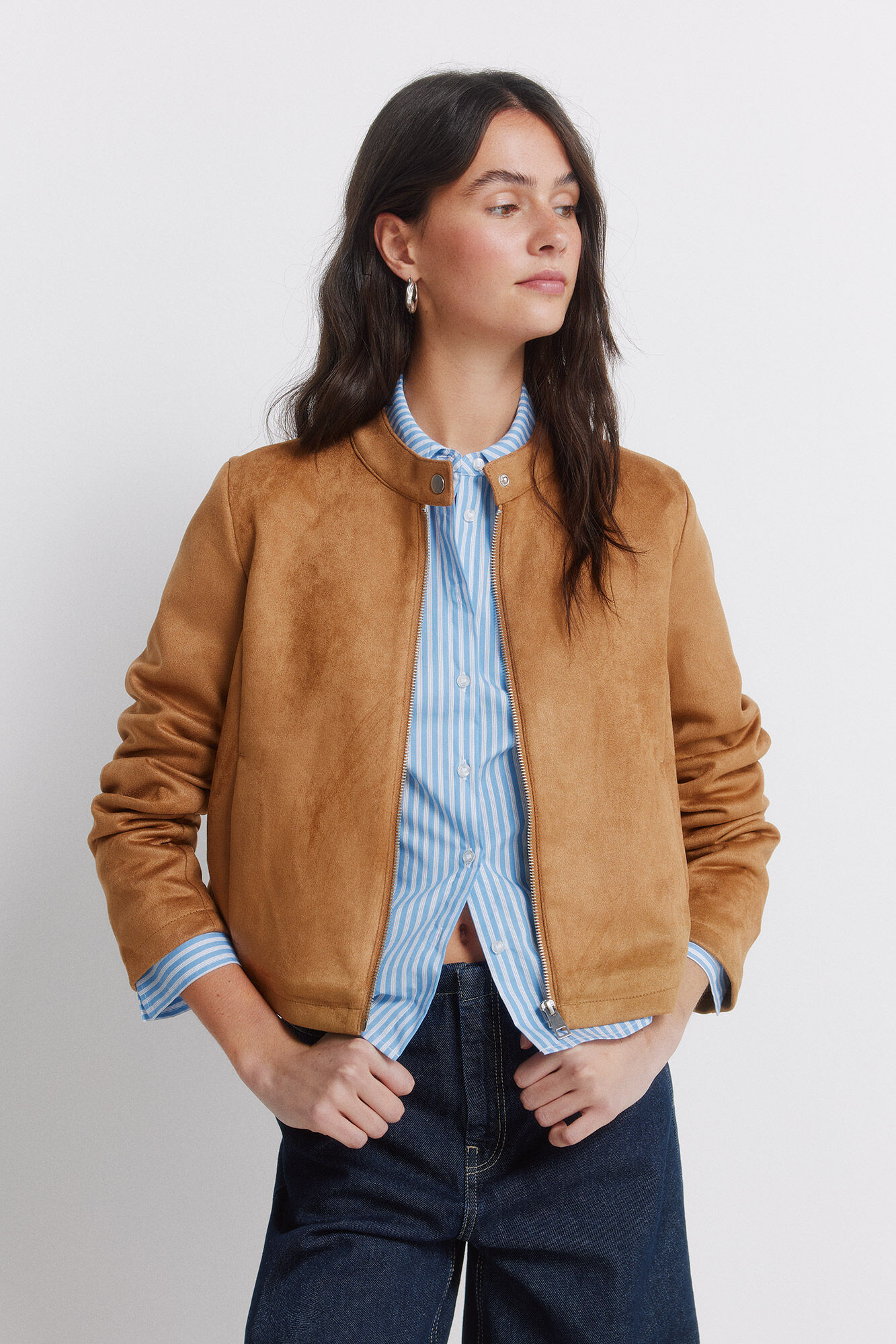 Springfield Casaco curto em camur&ccedil;a sint&eacute;tica