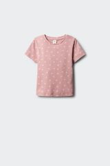 Springfield Kids T-shirt de manga curta com debruado de flores para menina rosa