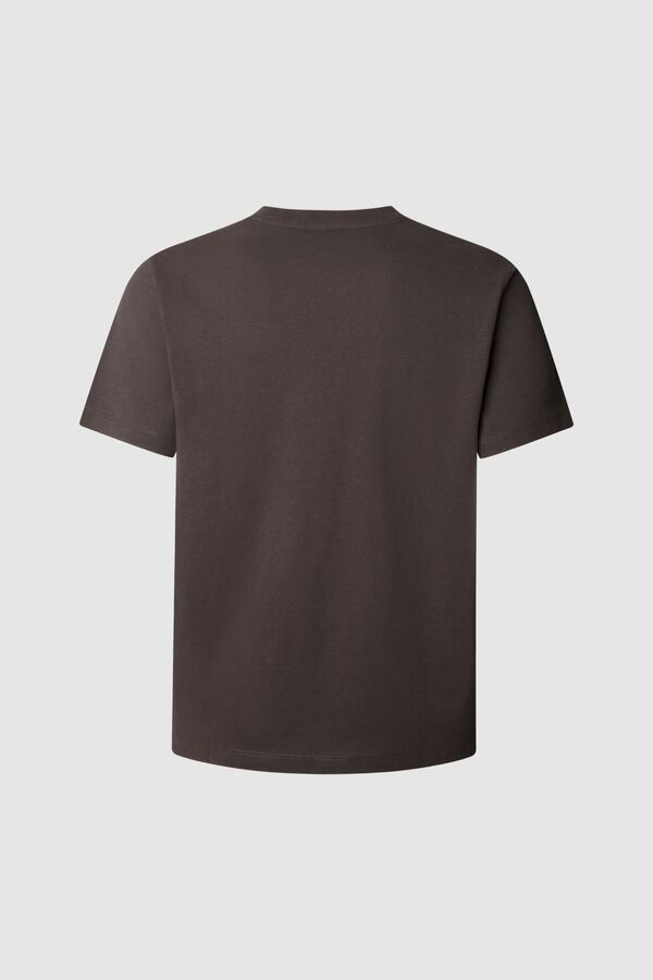 Pepe Jeans Camiseta Regular Fit com Logotipo Bordado castanho