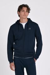 JVZ Sweatshirt com capuz e fecho-&eacute;clair azul