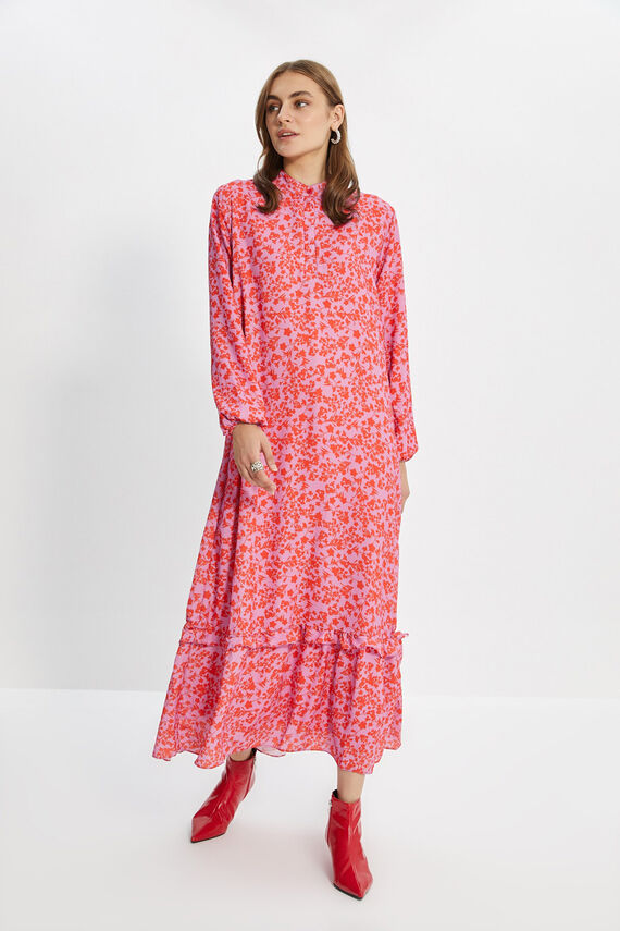Vestido maxi manga larga