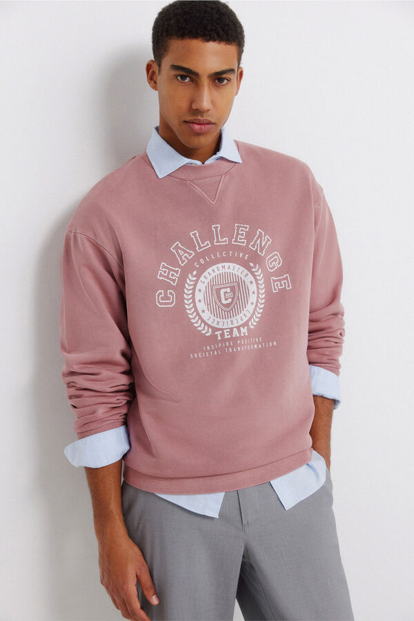 Springfield Sweatshirt efeito tingida  rosa