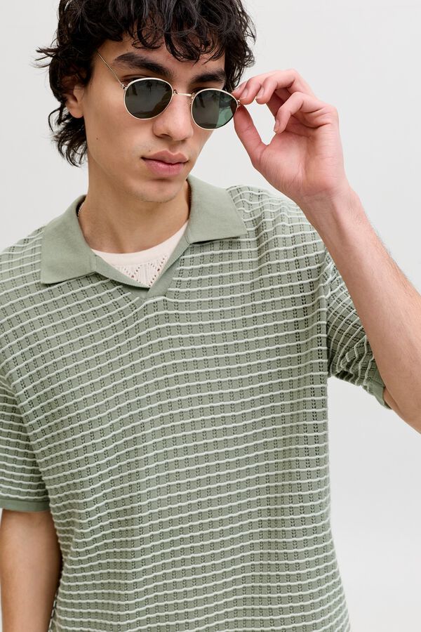 Jack & Jones Polo em malha relaxed fit em algod&atilde;o verde