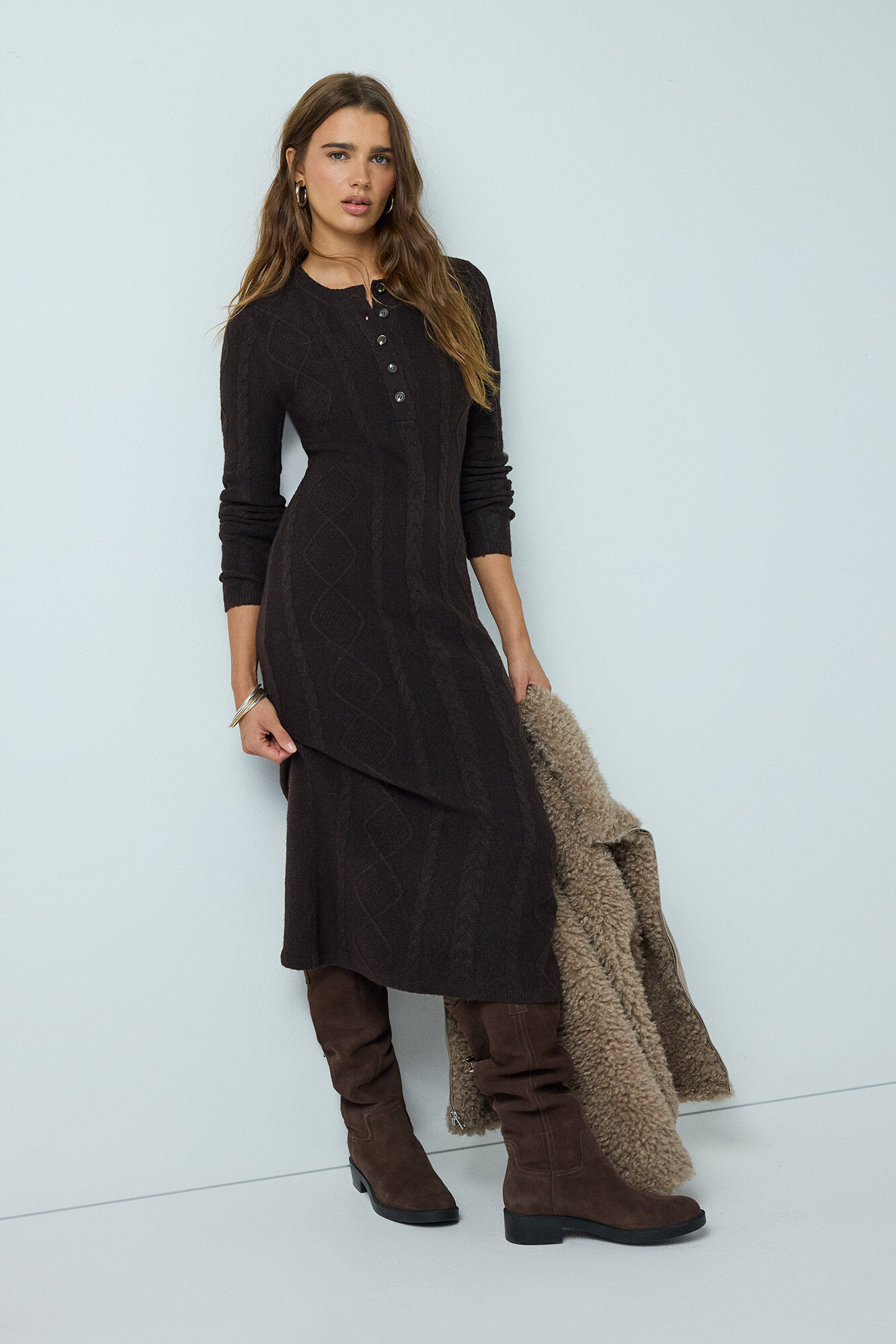 High Spirits Cocoa Knit Dress