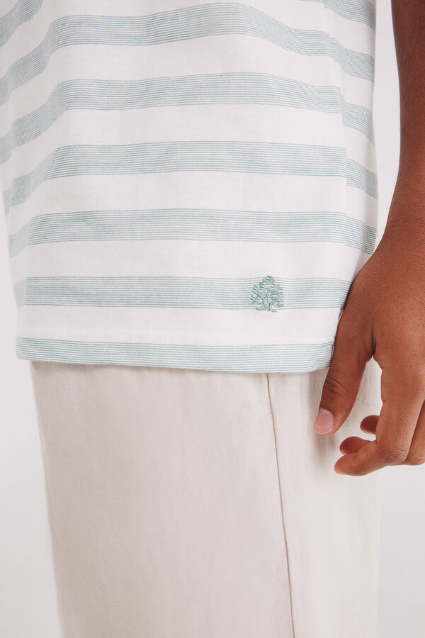 Springfield Camisola microrriscas verde