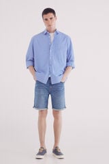 Springfield Bermuda jeans básica lavagem média azul
