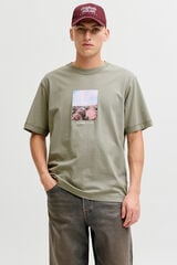 Jack & Jones Camiseta de manga curta estampada verde