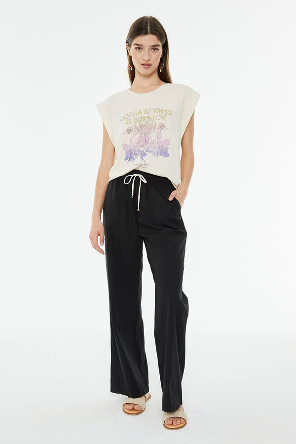 System Action T-shirt sem mangas  bege
