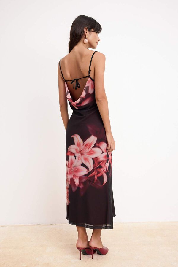 Trendyol Vestido midi com costas abertas branco
