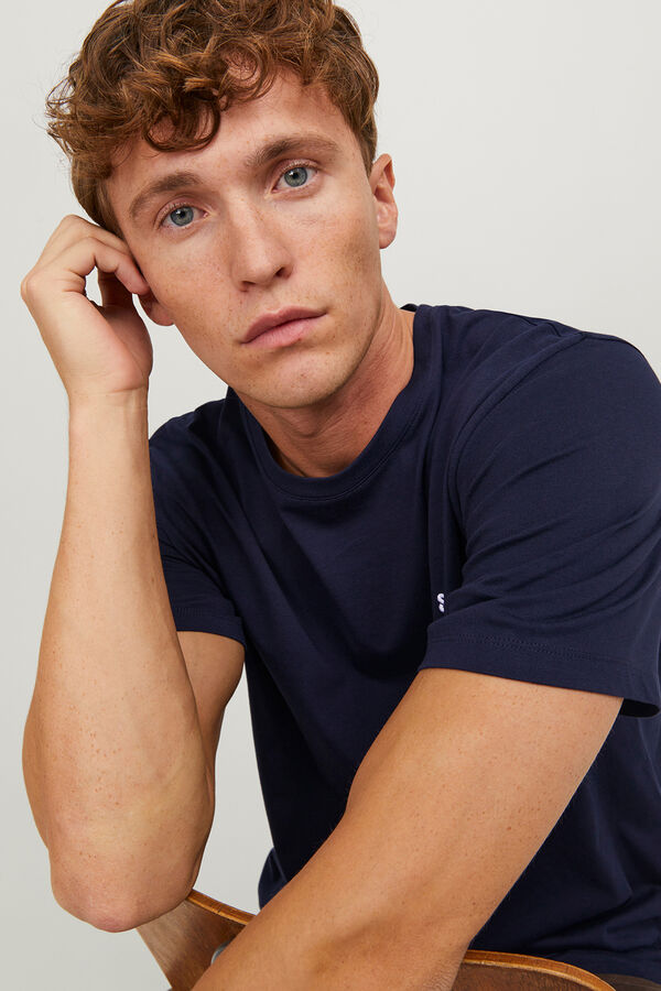 Jack & Jones T-shirt b&aacute;sica regular fit azul