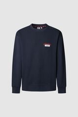 Pepe Jeans Sweatshirt Gola Redonda Com Logo azul