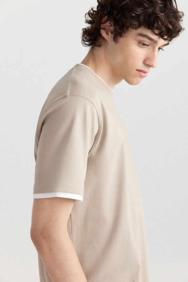 Springfield T-shirt dupla interlock cru