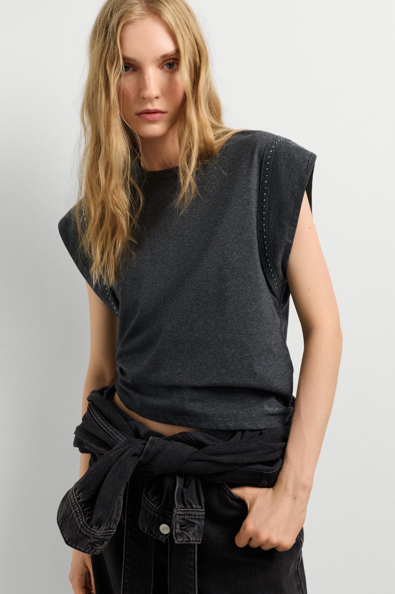 Pepe Jeans T-shirt de manga curta com tachas