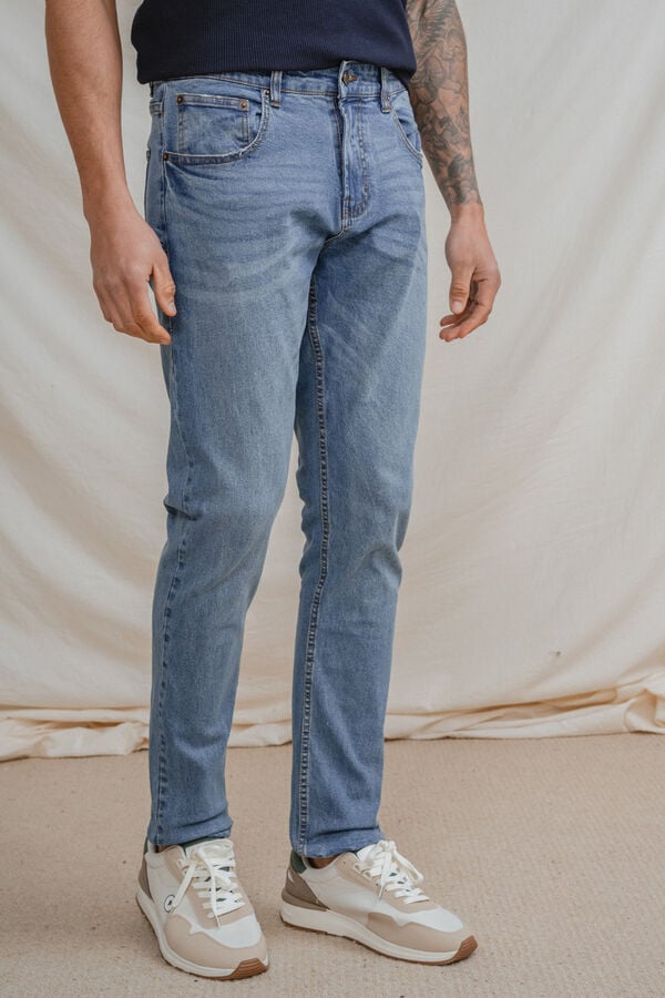 Celopman Denim slim b&aacute;sico azul