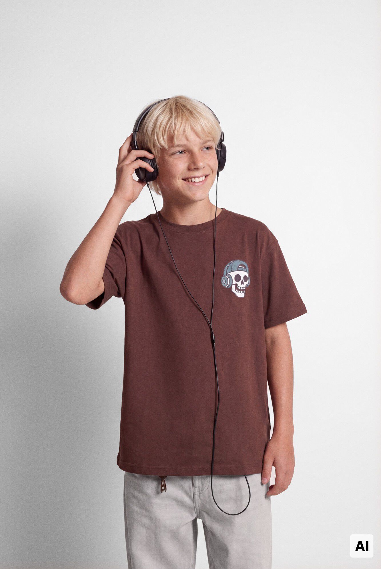 Springfield Kids T-shirt de manga curta com estampado de caveira skate para menino