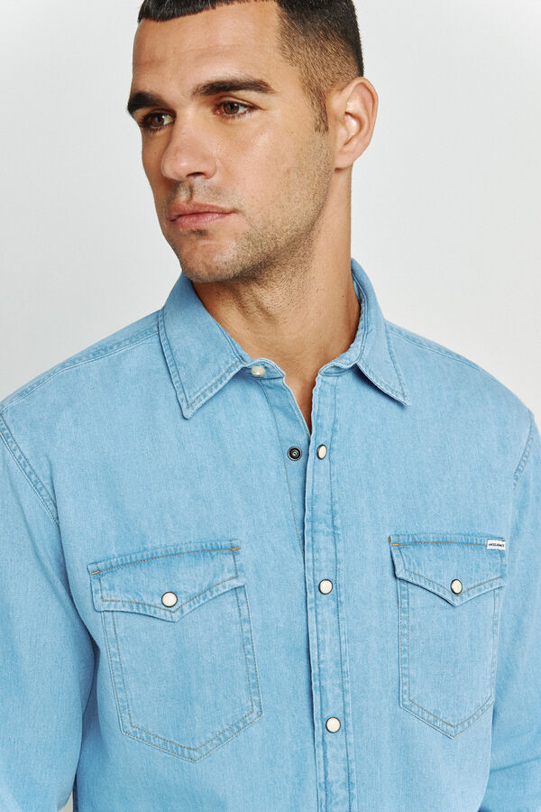 Jack & Jones Camisa de ganga regular azul