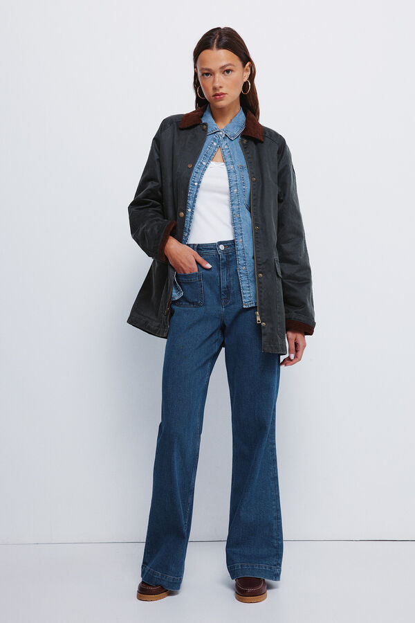Springfield Jeans super flare confortável azul