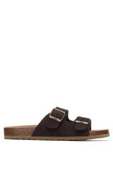 XTI Sand&aacute;lia em croute com fivelas castanho