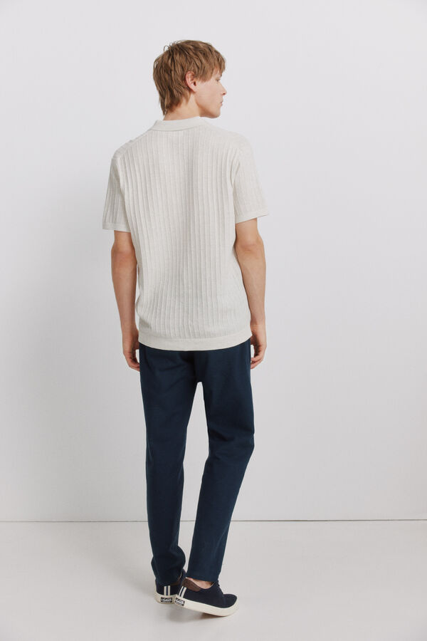 Springfield Cal&ccedil;as chino em linho comfort fit azul