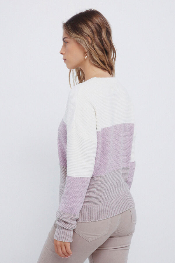 Springfield Camisola às riscas de chenille cinzento