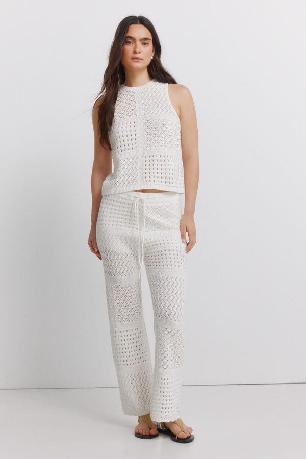 Springfield Cal&ccedil;as compridas pointelle castanho