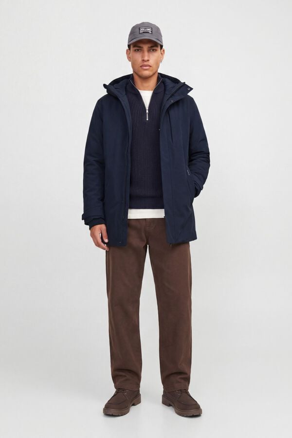 Jack & Jones Parka imperme&aacute;vel com capuz azul