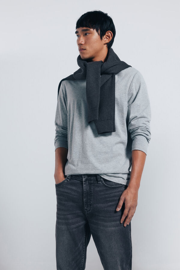 Springfield Calça jeans skinny cinza escuro cinzento