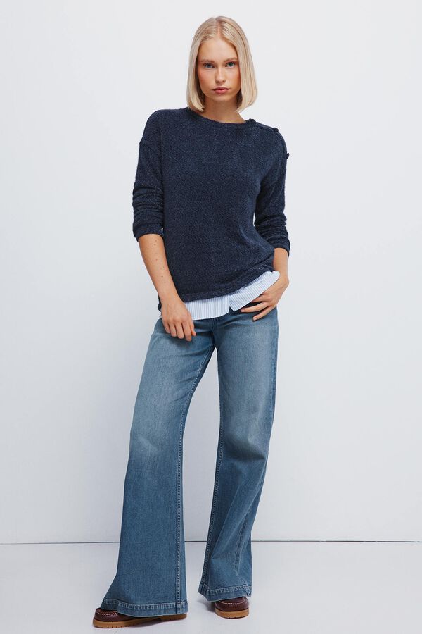 Springfield T-shirt combinada chenille azul