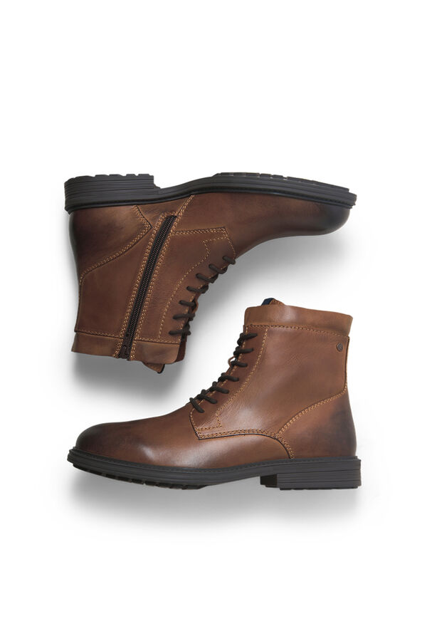 Jack & Jones Botas de couro com cadarço cru