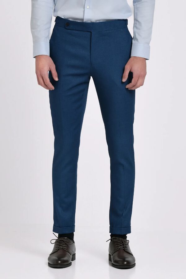 JVZ Cal&ccedil;a de fato texturizada azul