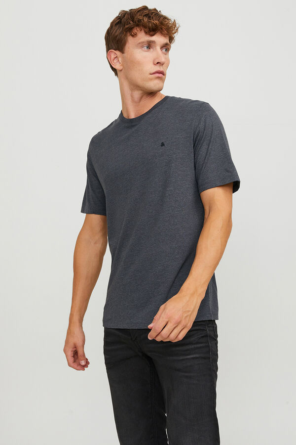 Jack & Jones T-shirt b&aacute;sica regular fit cinzento