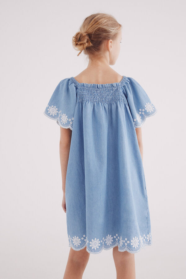 Springfield Kids Vestido curto denim para meninas azul