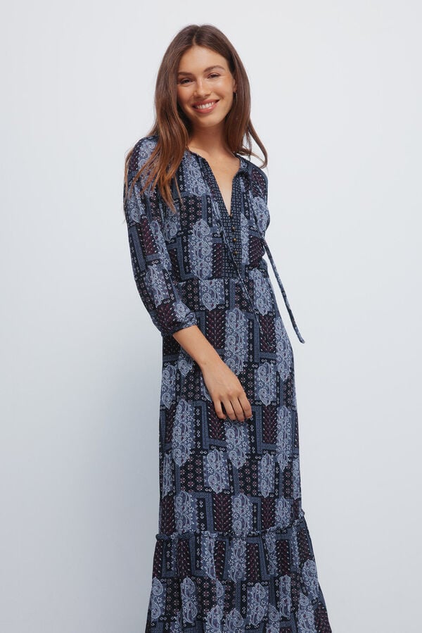 Springfield Vestido midi boho azul