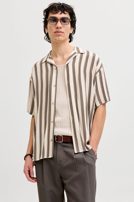 Camisa relaxed viscosa rayas