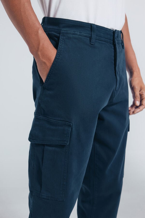 Springfield Calça calça casual slim fit azul
