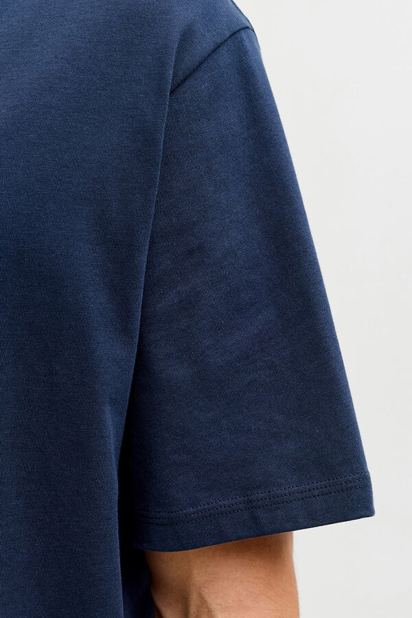 Jack & Jones T-shirt manga curta em algod&atilde;o azul