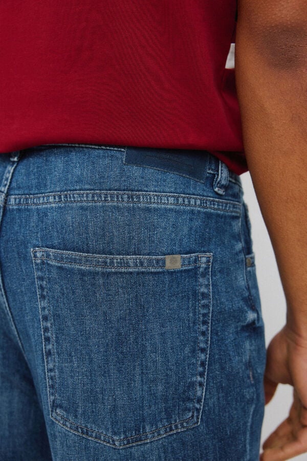 Springfield Jeans ultraleve lavagem escura slim fit azul