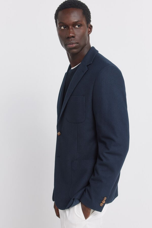 Springfield Birdseye blazer azul